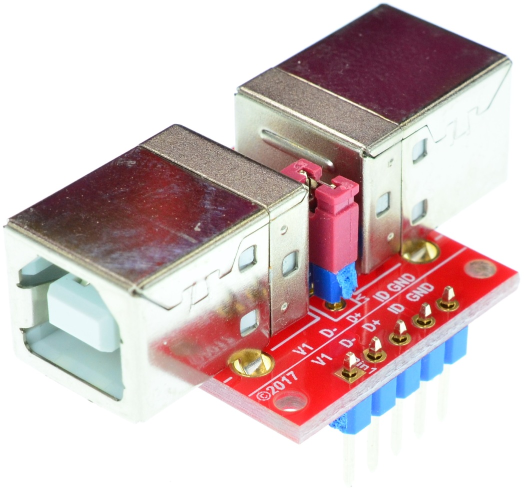 USB2.0 Type B Female to USB2.0 Type B Female pass-through adapter breakout